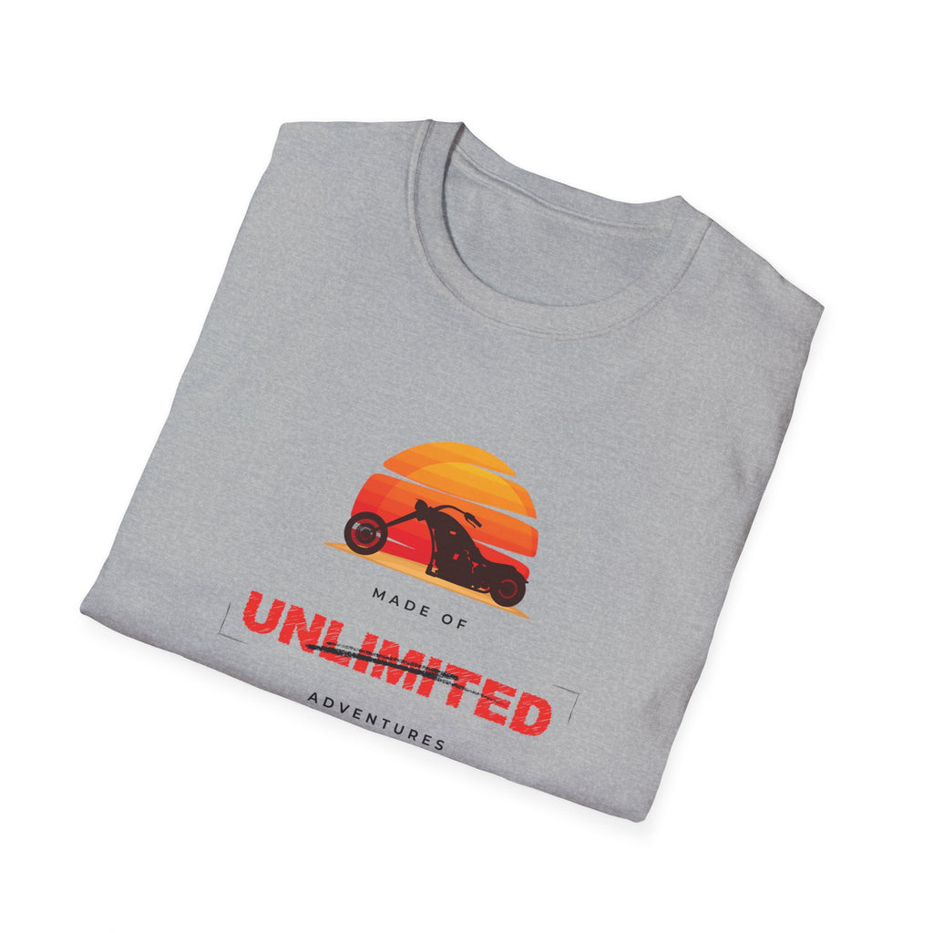 Unlimited Adventures Cruiser Motorcycle Sunset T-Shirt
