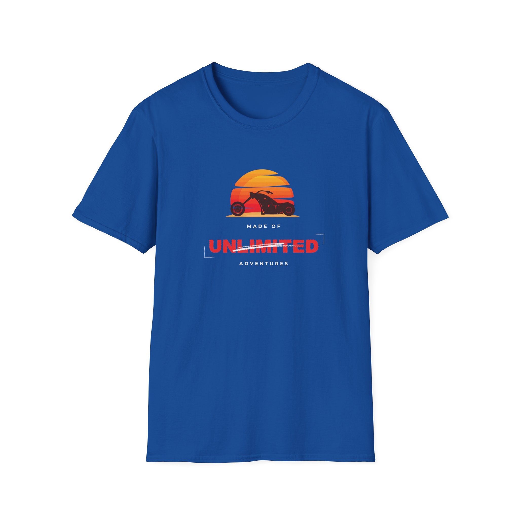Unlimited Adventures Cruiser Motorcycle Sunset T-Shirt