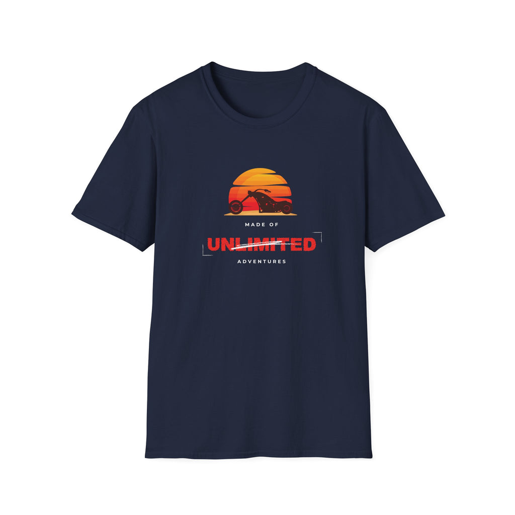 Unlimited Adventures Cruiser Motorcycle Sunset T-Shirt