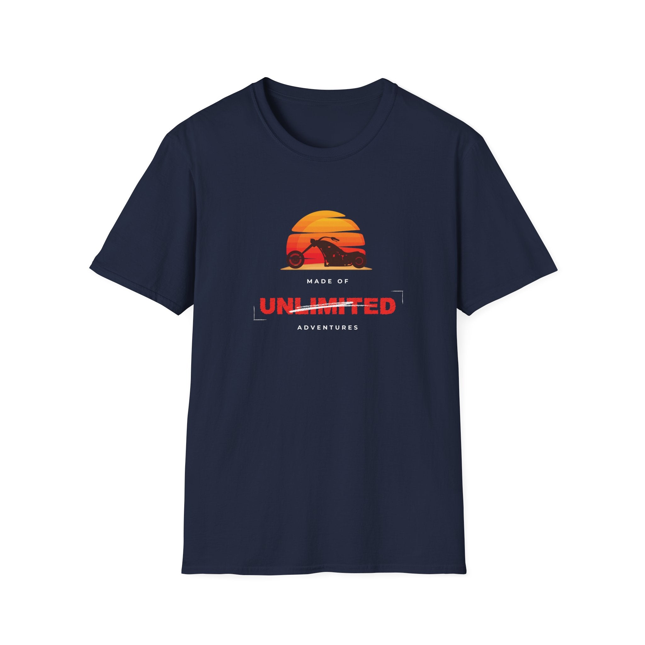Unlimited Adventures Cruiser Motorcycle Sunset T-Shirt