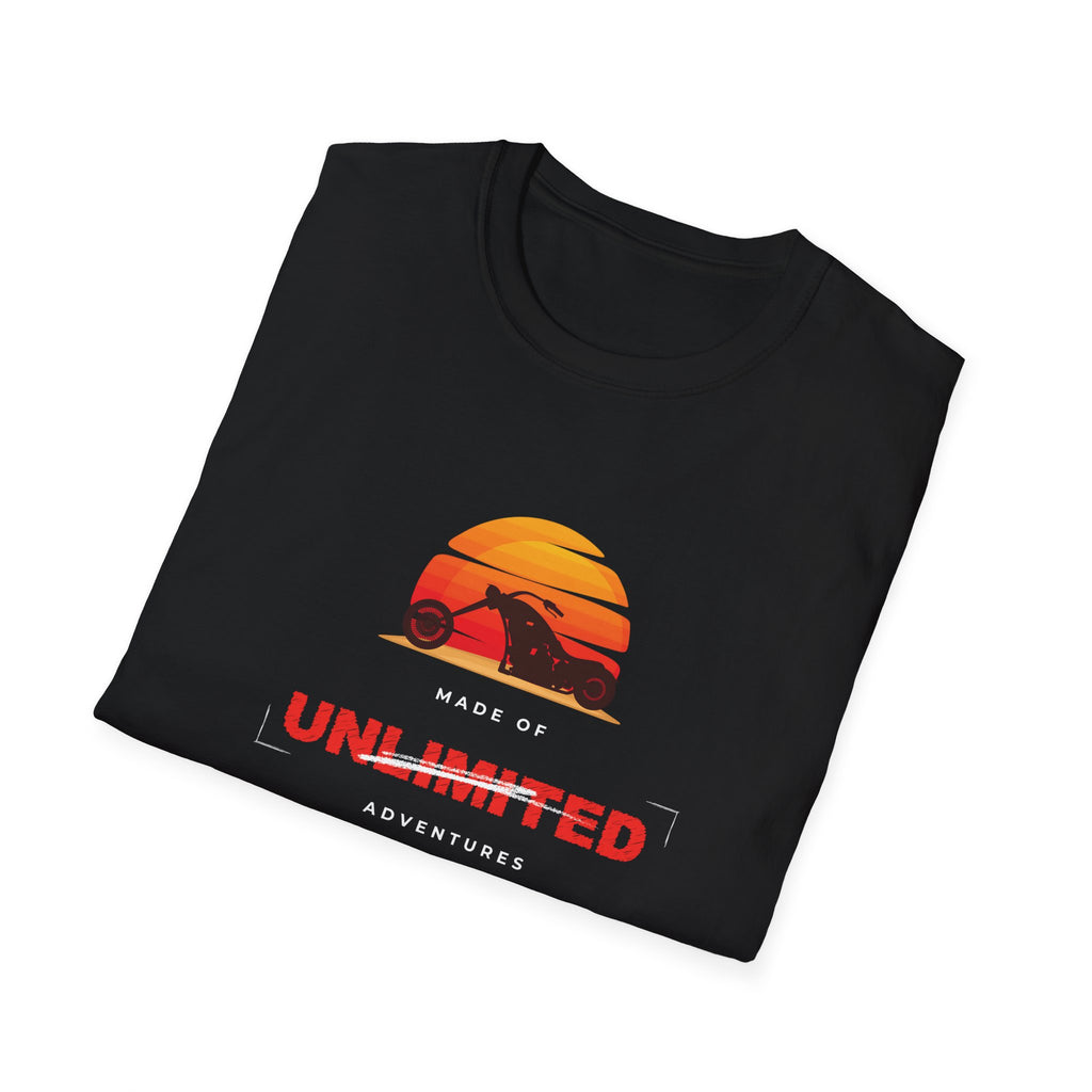 Unlimited Adventures Cruiser Motorcycle Sunset T-Shirt