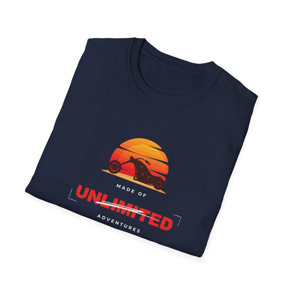 Unlimited Adventures Cruiser Motorcycle Sunset T-Shirt