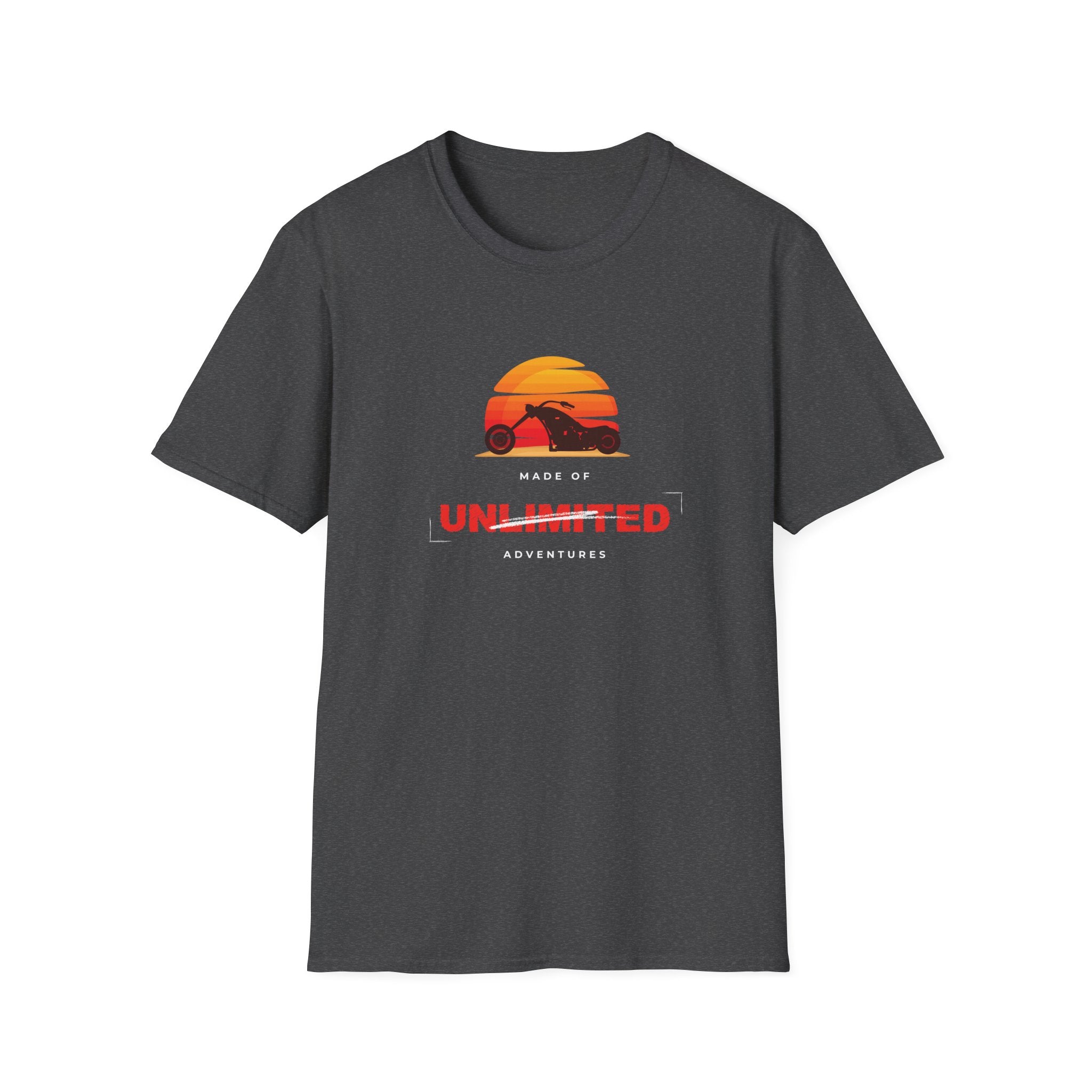 Unlimited Adventures Cruiser Motorcycle Sunset T-Shirt