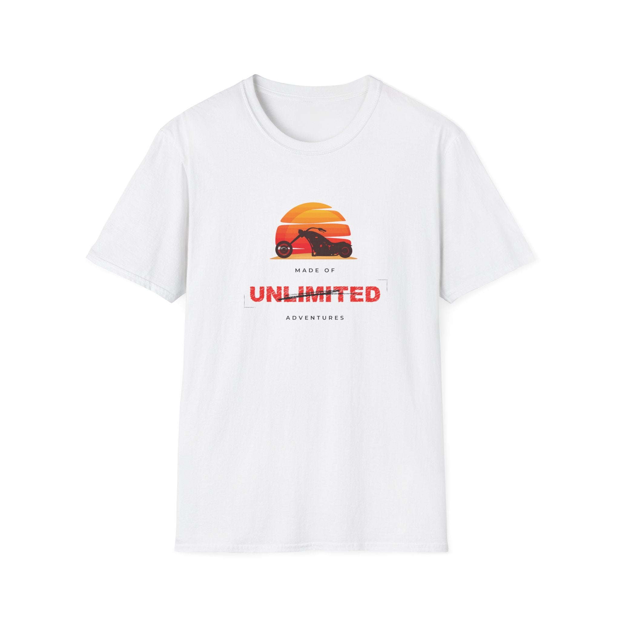 Unlimited Adventures Cruiser Motorcycle Sunset T-Shirt