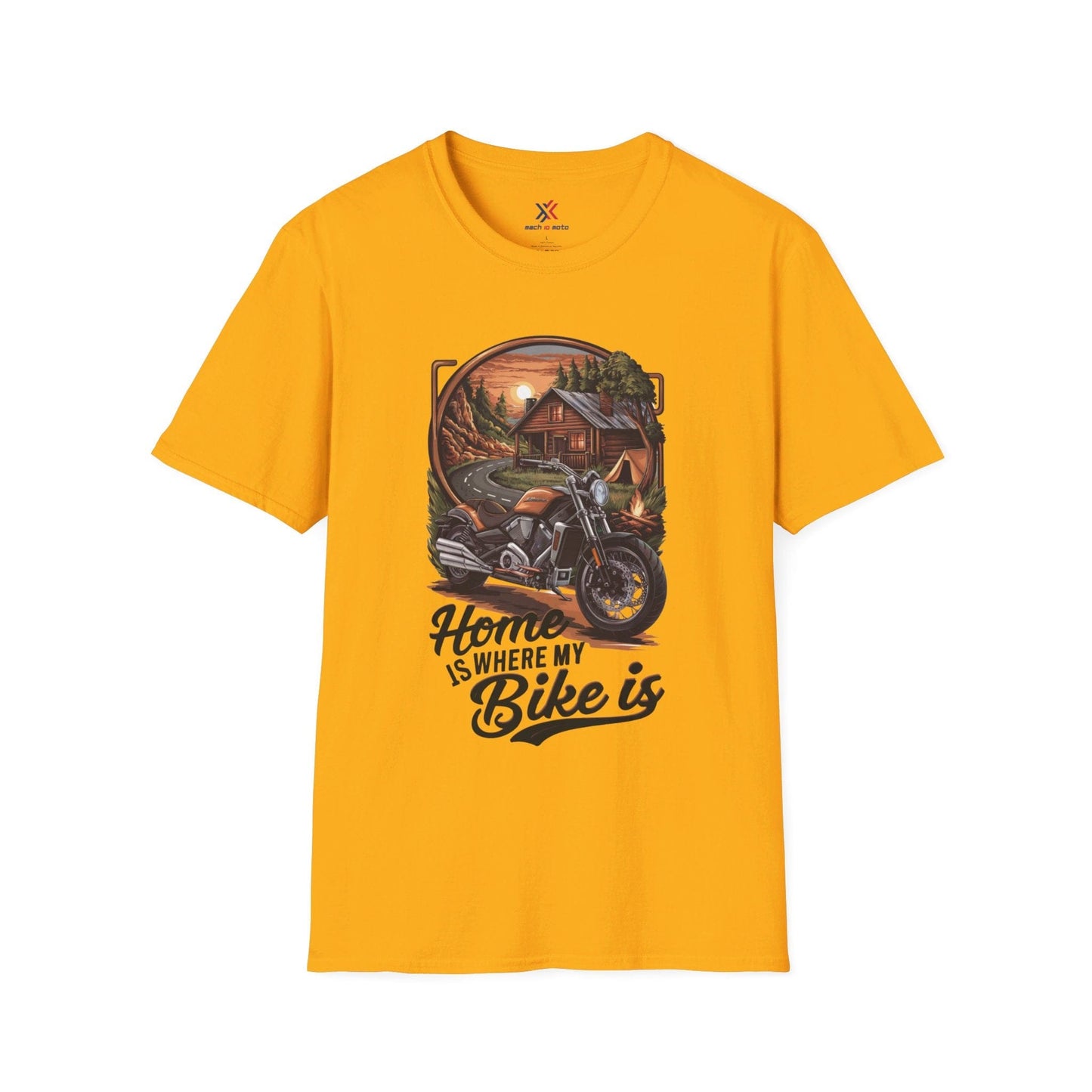 T-Shirt Gold / S Home is where my bike is T-Shirt