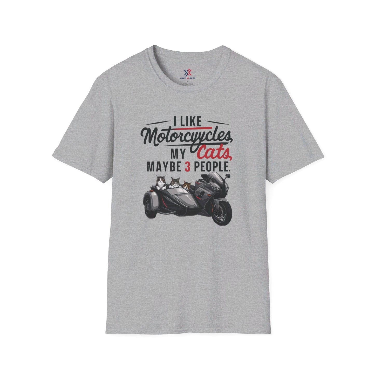 T-Shirt Sport Grey / S I Like Motorcycles My Cats 3 people T-Shirt