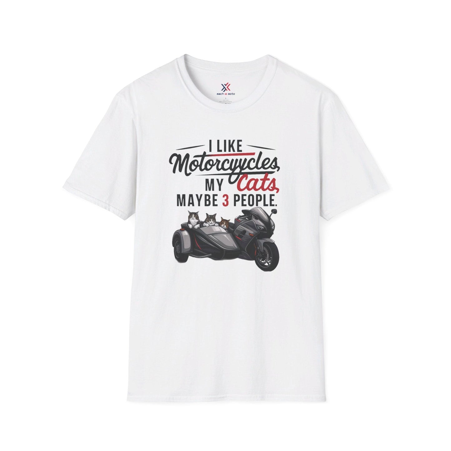 T-Shirt White / S I Like Motorcycles My Cats 3 people T-Shirt