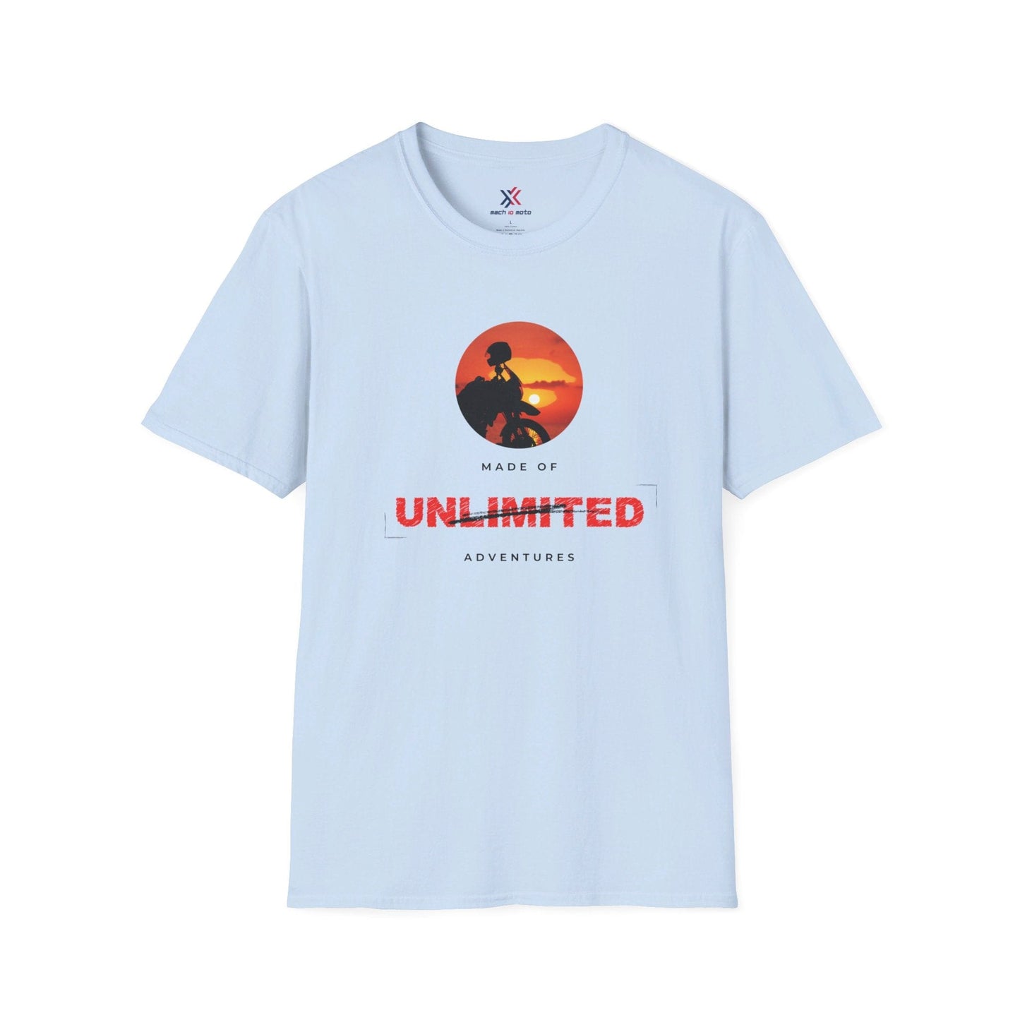 T-Shirt Light Blue / S Made of Unlimited Adventures Adventure Bike T-Shirt