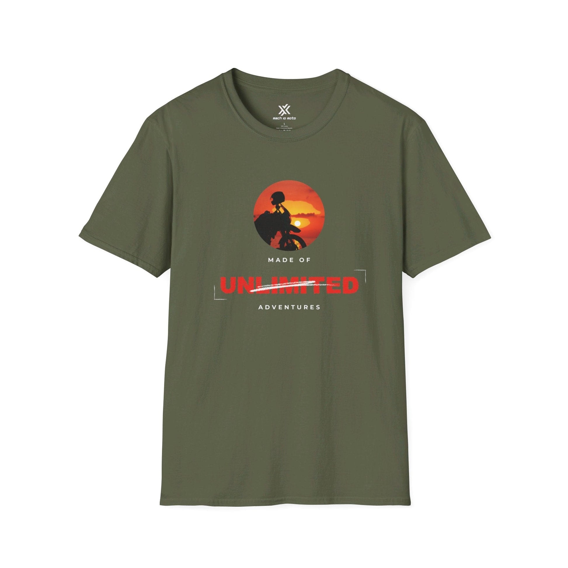 T-Shirt Military Green / S Made of Unlimited Adventures Adventure Bike T-Shirt