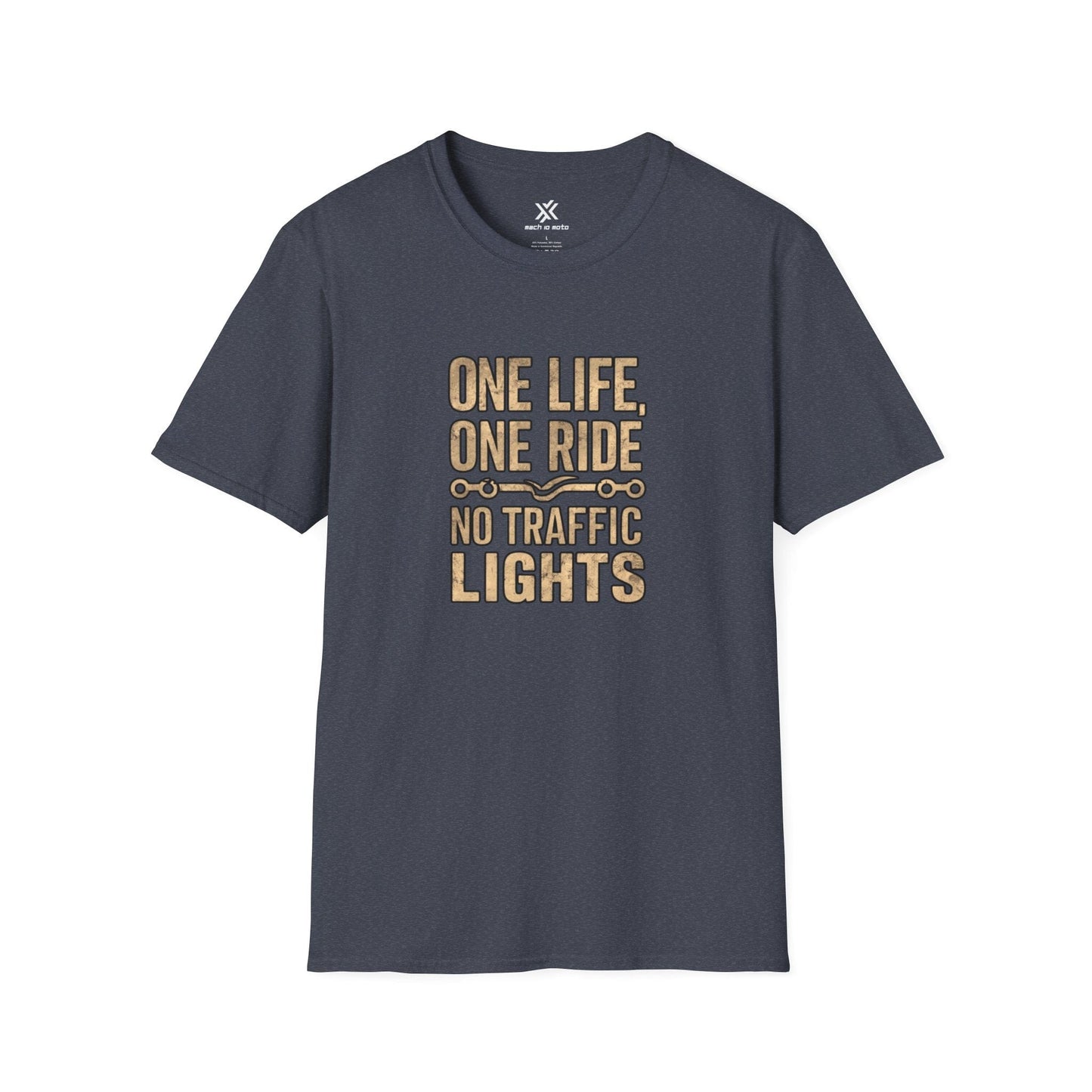 T-Shirt Heather Navy / S One life One ride No Traffic lights T-Shirt